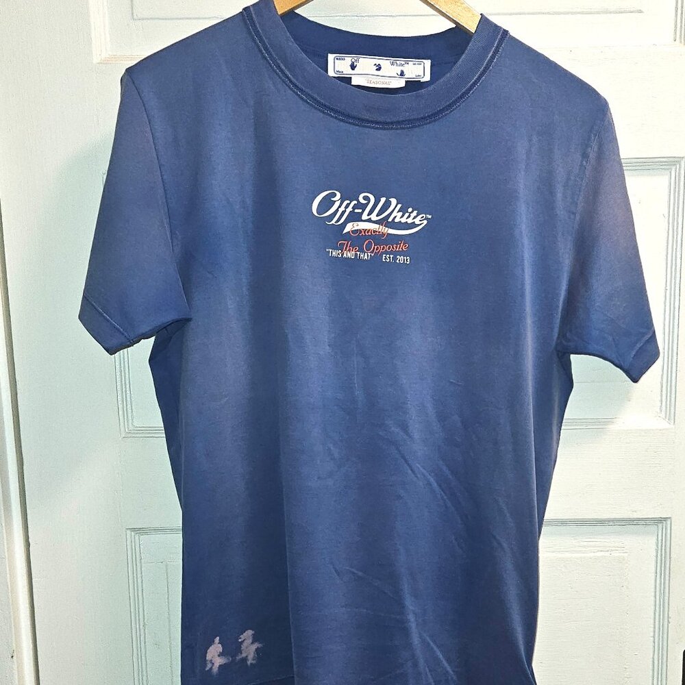 Off-White Wave Off Raw Slim Logo T-Shirt BNWT $675.03 [Size XS]